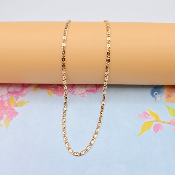 Elegant Box Link Rose Gold Chain Necklace for Men & Women, 19.7 Inch, XPNL0094 - Picture 1 of 11